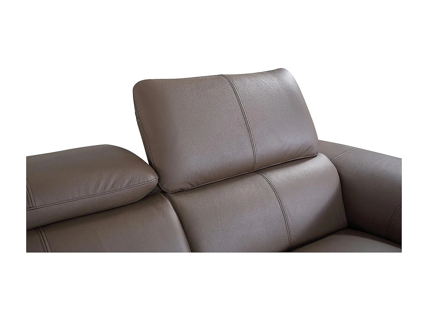 Canapé d'angle en cuir ELEA Marron - Angle Droit