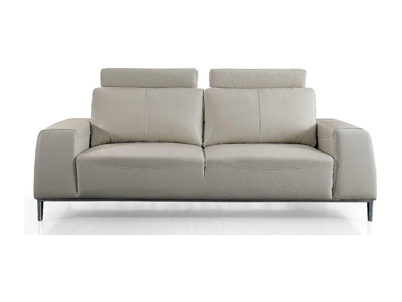 Canapé 3 places en cuir avec dossier avance-recul  LOOLAK Beige