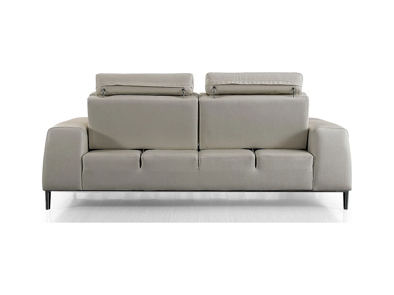 Canapé 3 places en cuir avec dossier avance-recul  LOOLAK Beige