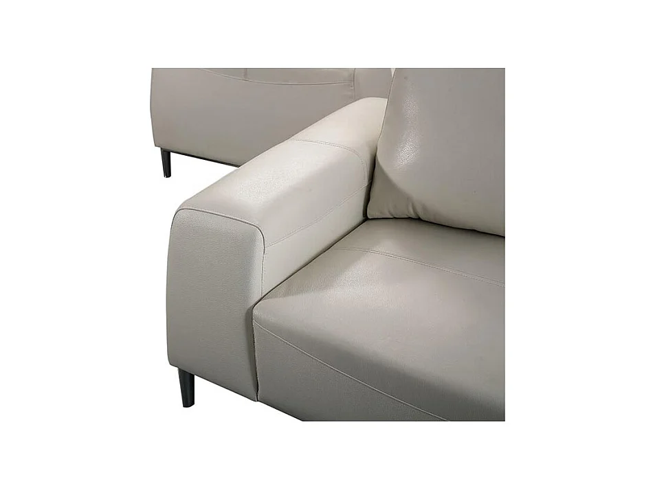Canapé 3 places en cuir avec dossier avance-recul  LOOLAK Beige