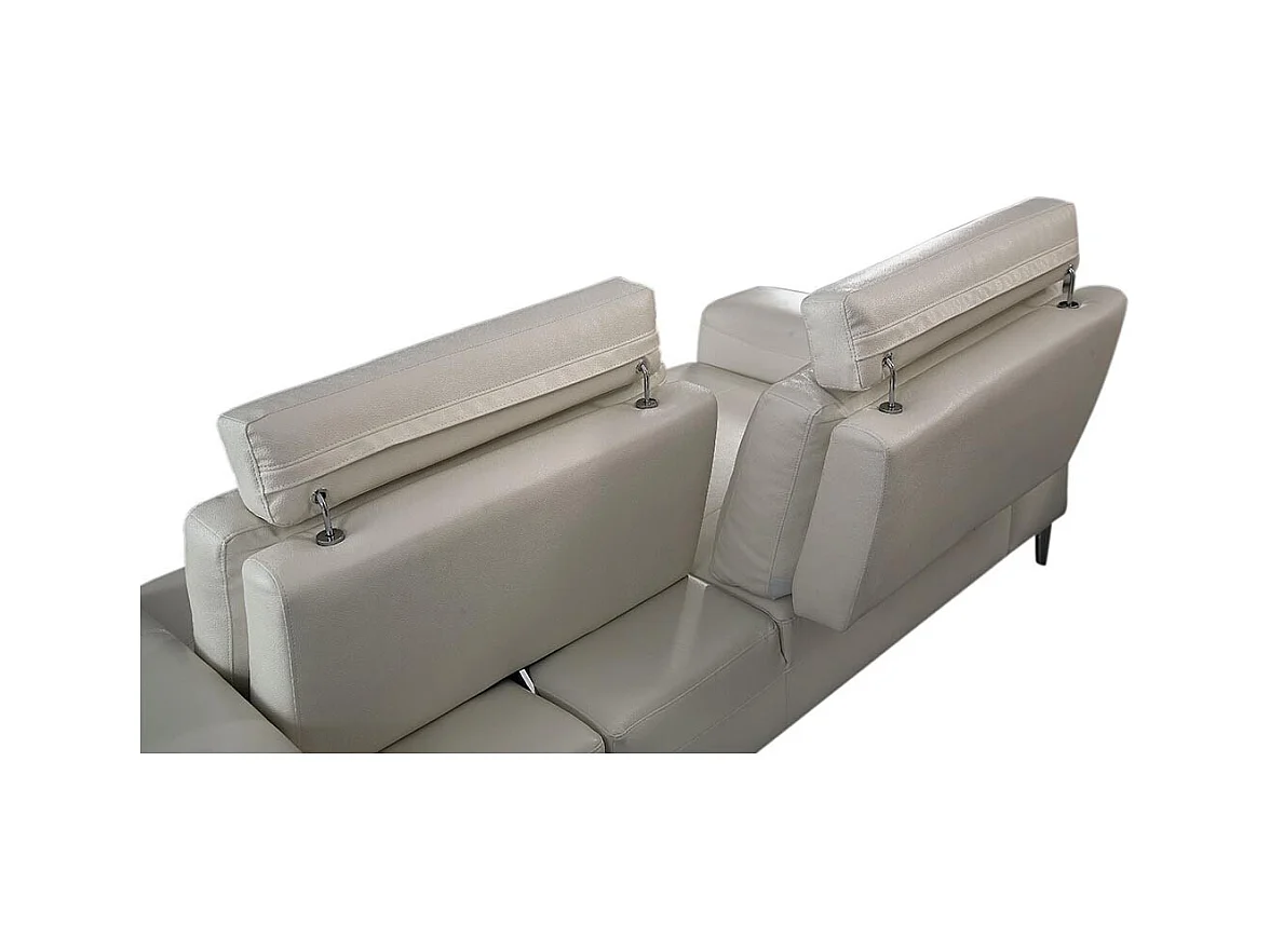 Canapé 3 places en cuir avec dossier avance-recul  LOOLAK Beige