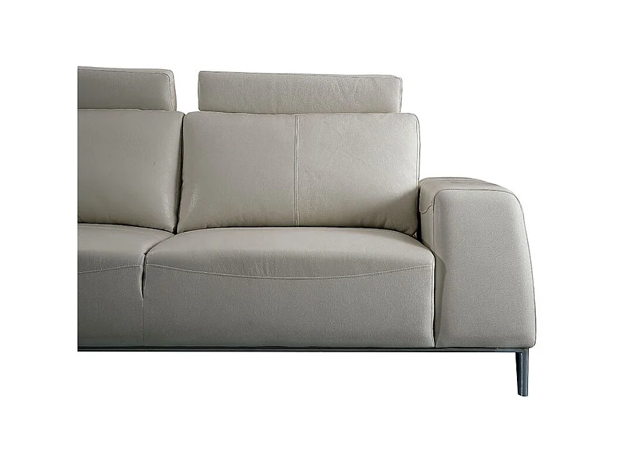 Canapé 3 places en cuir avec dossier avance-recul  LOOLAK Beige