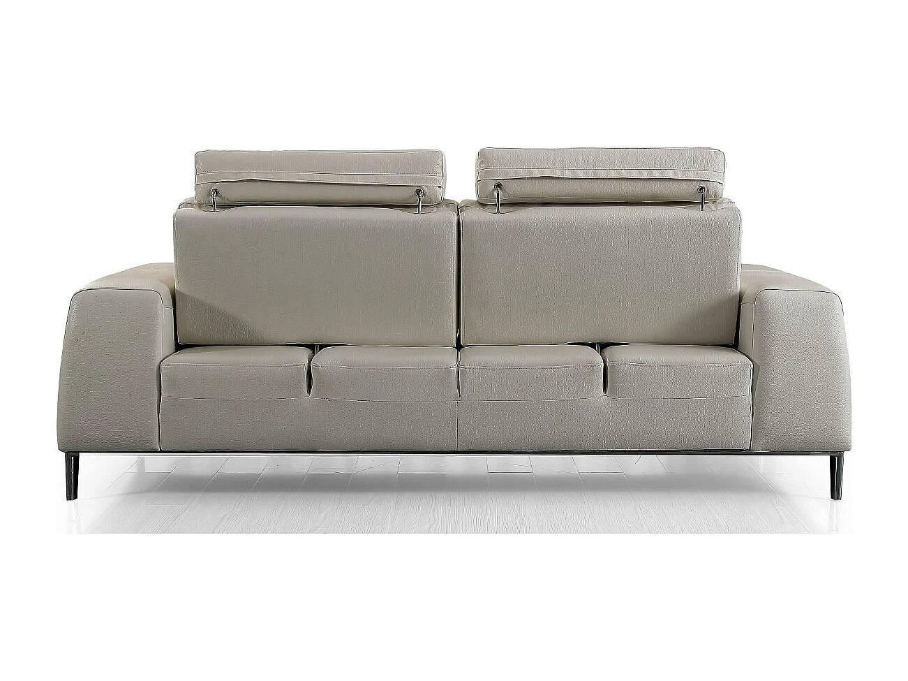 Canapé 3 places en cuir avec dossier avance-recul  LOOLAK Beige