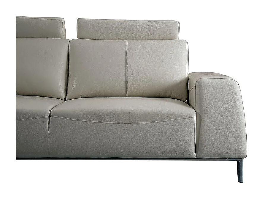 Canapé 3 places en cuir avec dossier avance-recul  LOOLAK Beige