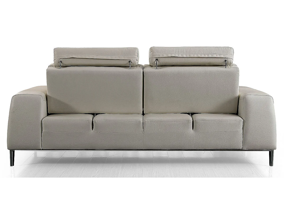 Canapé 3 places en cuir beige LOOLAK