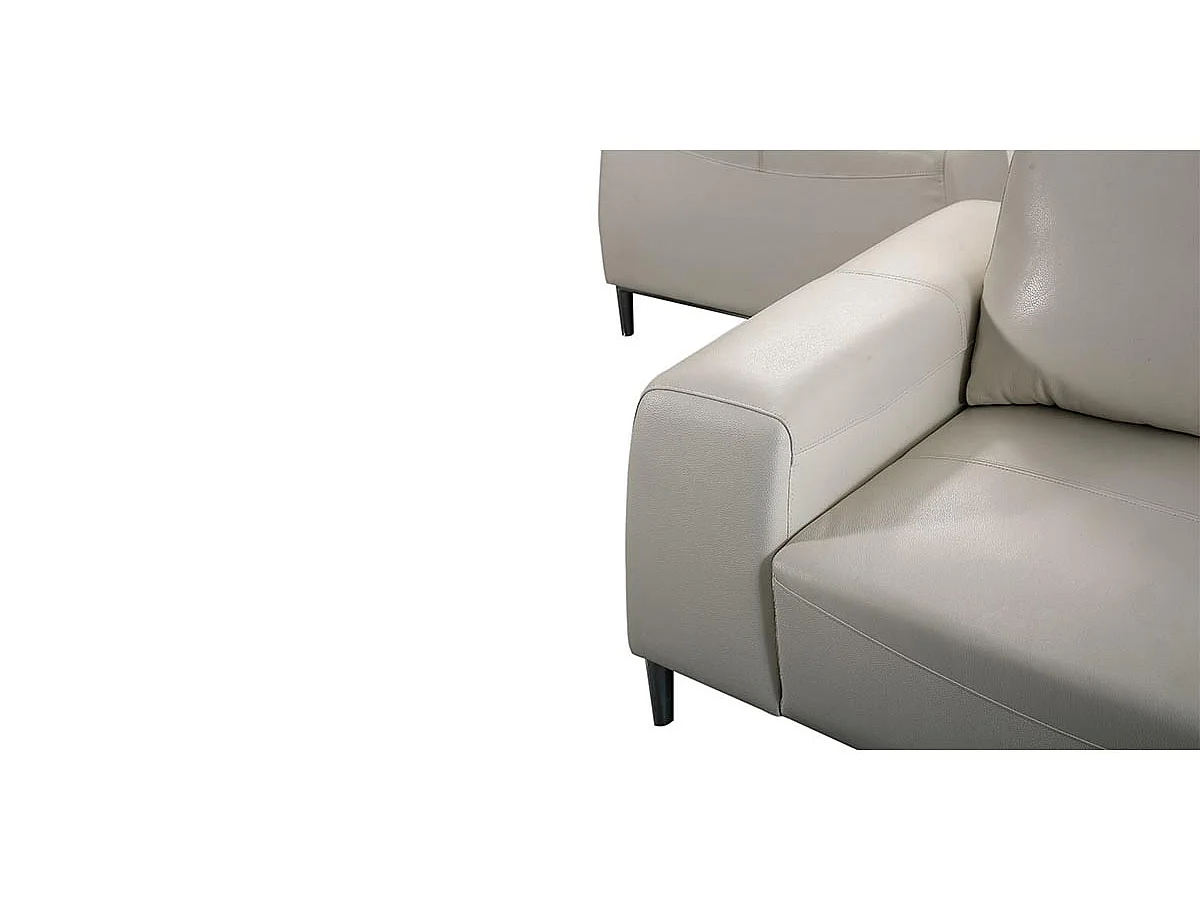 Canapé 3 places en cuir beige LOOLAK