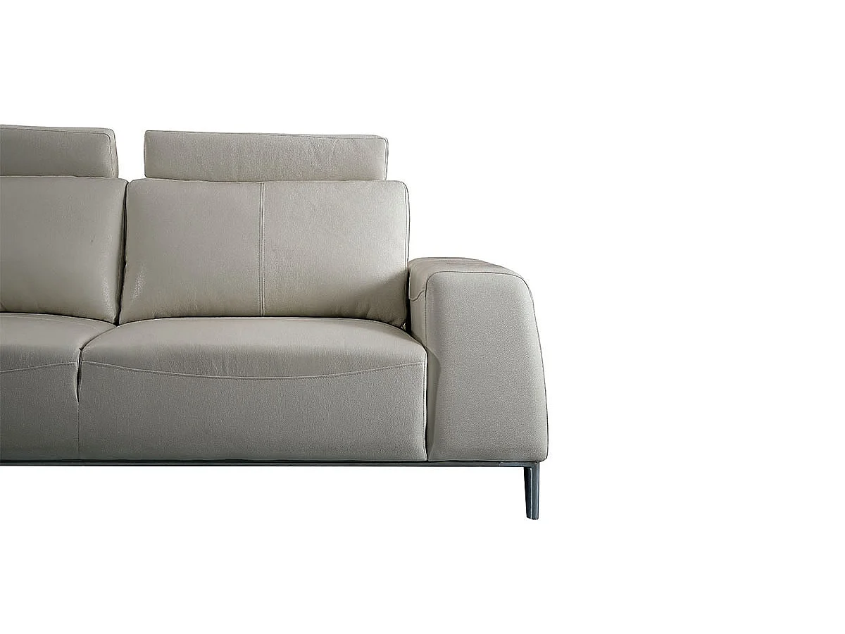 Canapé 3 places en cuir beige LOOLAK
