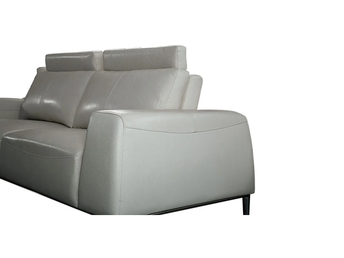 Canapé 3 places en cuir beige LOOLAK