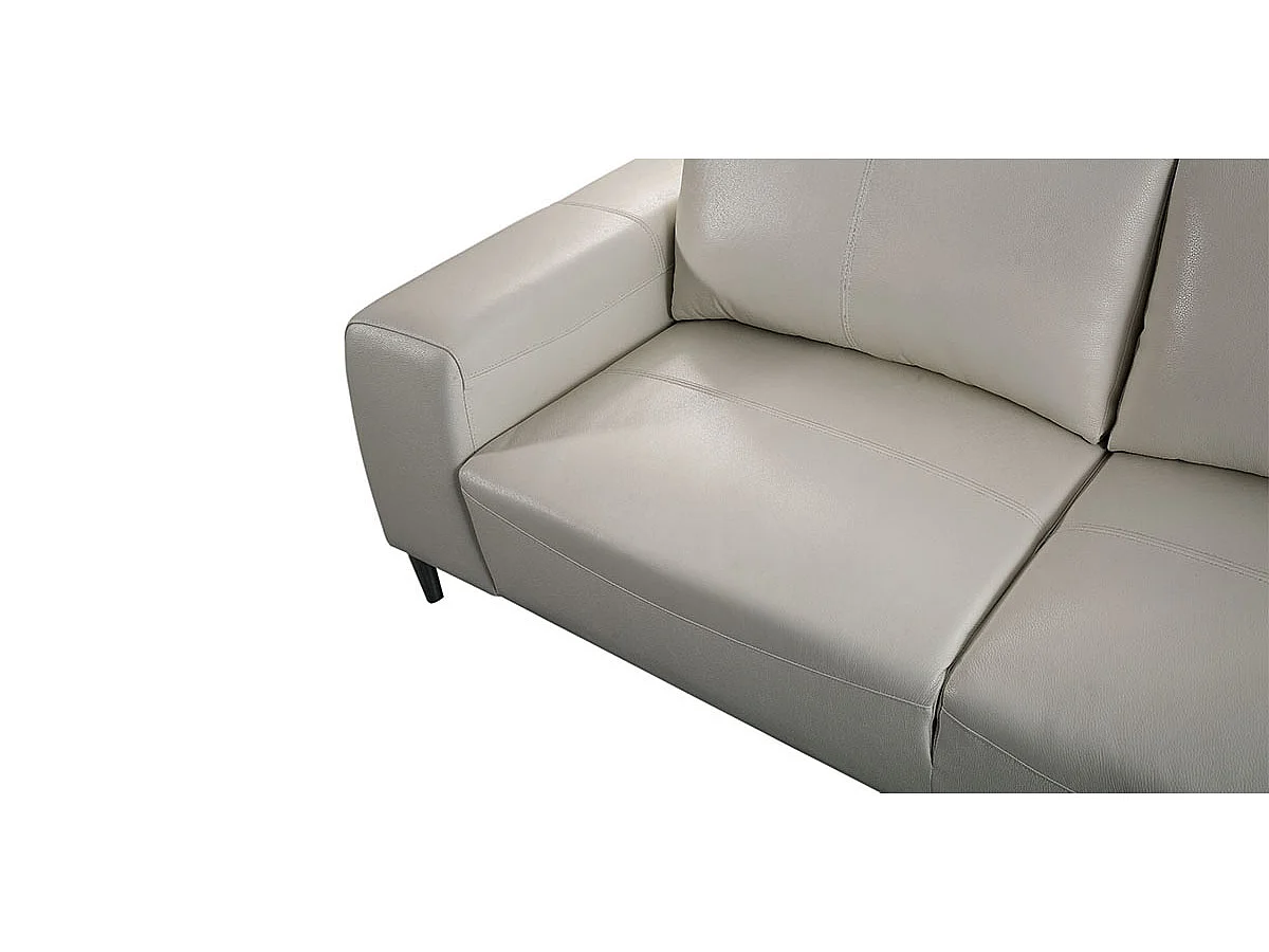 Canapé 3 places en cuir beige LOOLAK