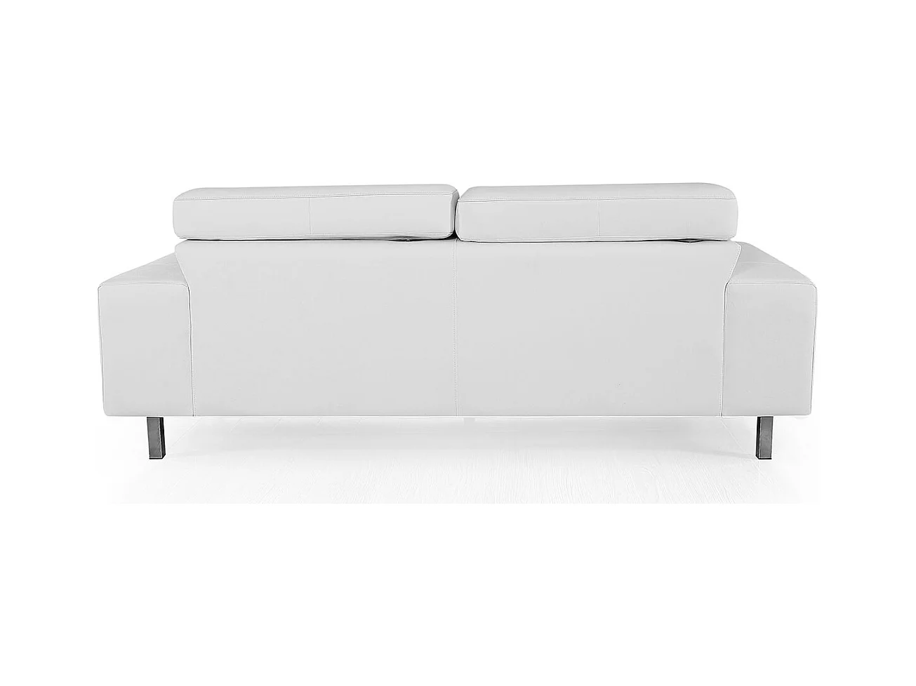 Canapé 3 places Cuir JACOB Blanc - Angle Droit