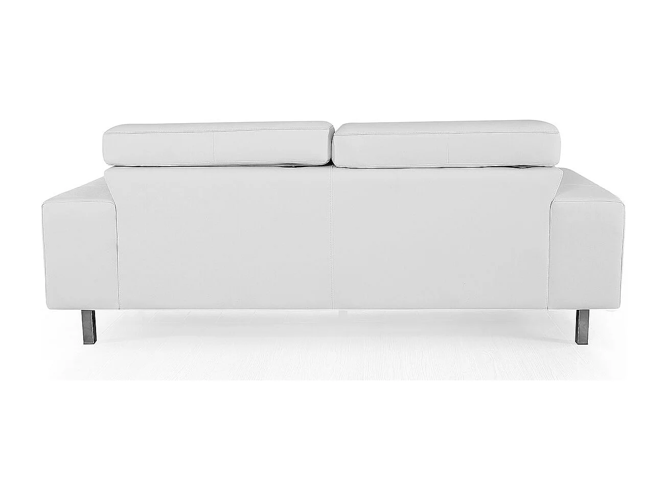 Canapé 3 places Cuir JACOB Blanc - Angle Droit