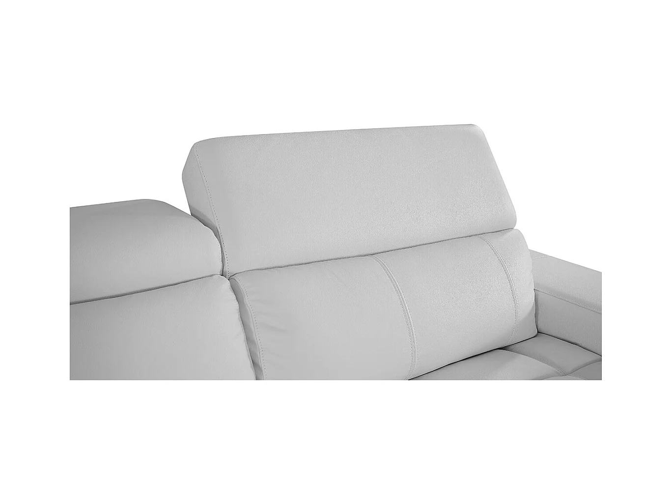 Canapé 3 places Cuir JACOB Blanc - Angle Droit