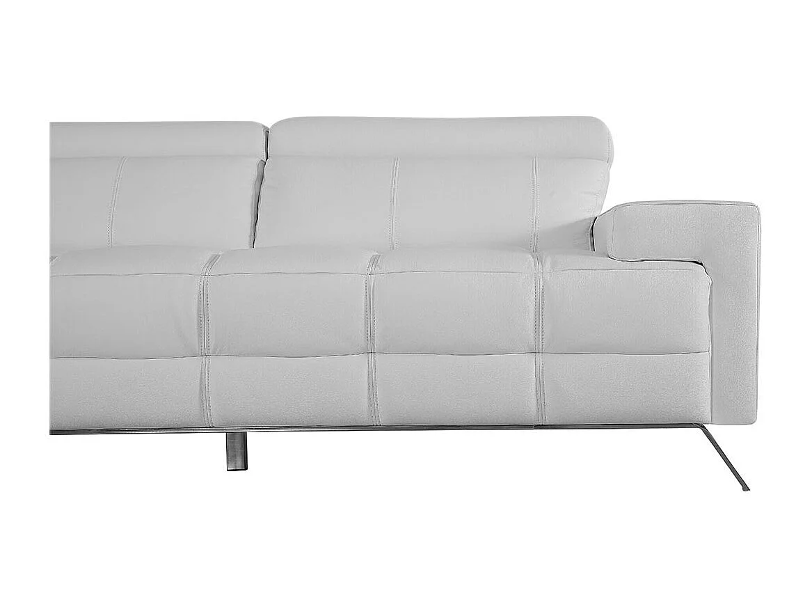 Canapé 3 places Cuir JACOB Blanc - Angle Droit