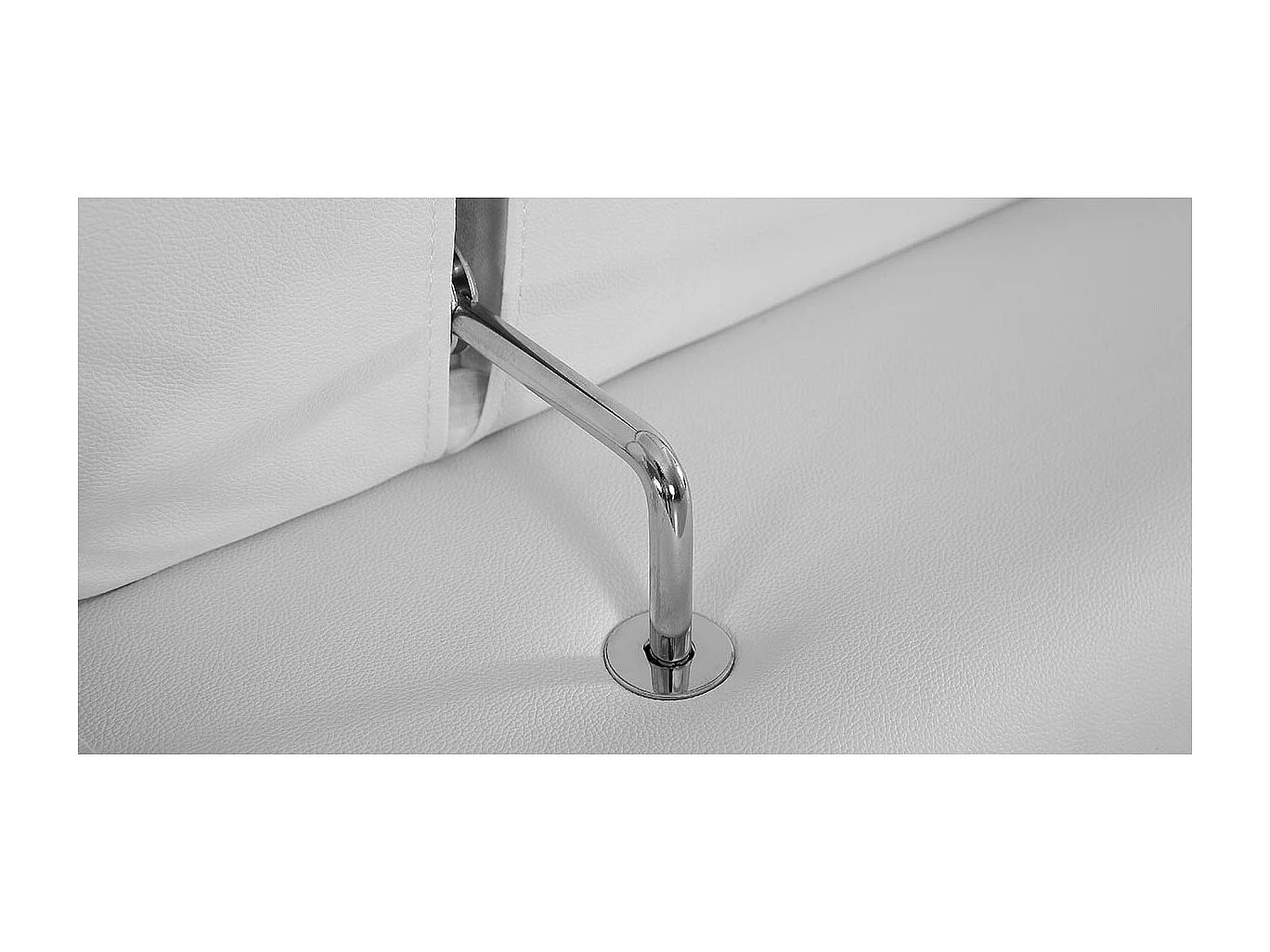 Canapé 3 places Cuir JACOB Blanc - Angle Droit