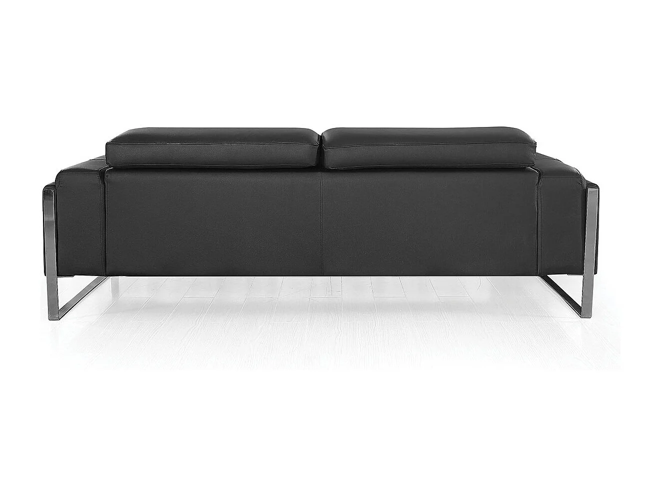 Canapé 3 places Cuir ALIYAH Noir - Angle Droit