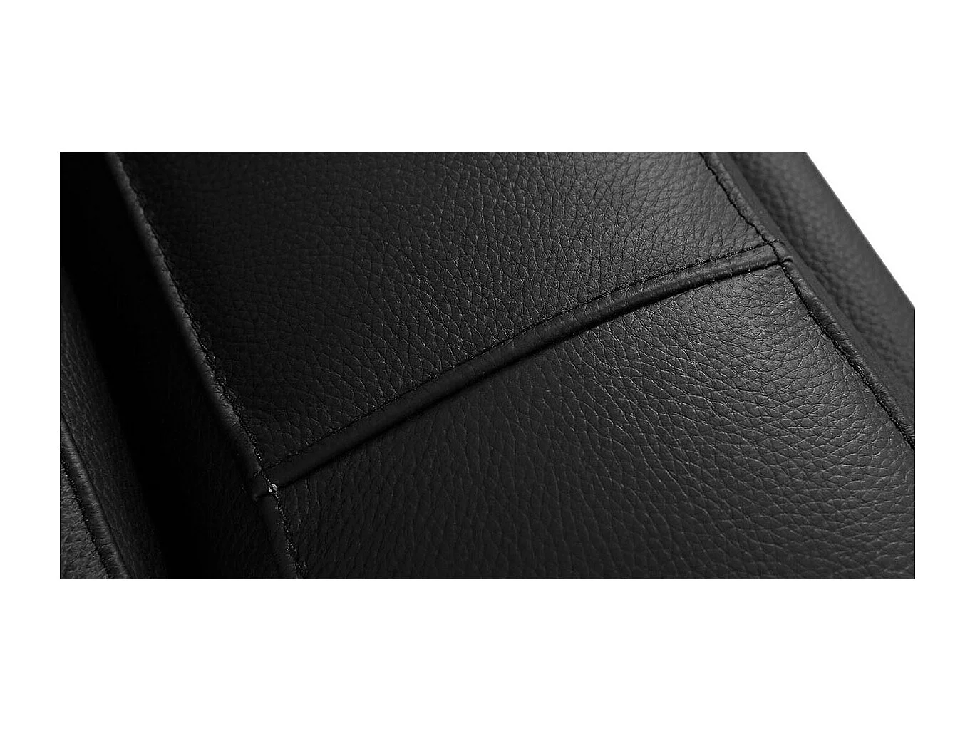 Canapé 3 places Cuir ALIYAH Noir - Angle Droit