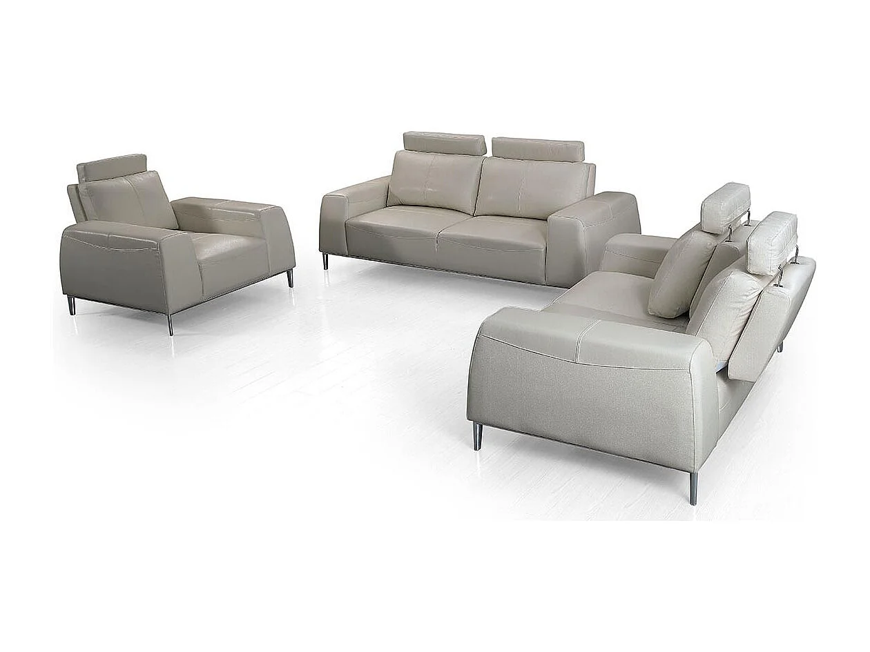 Fauteuil cuir avec dossier avance-recul LOOLAK Beige