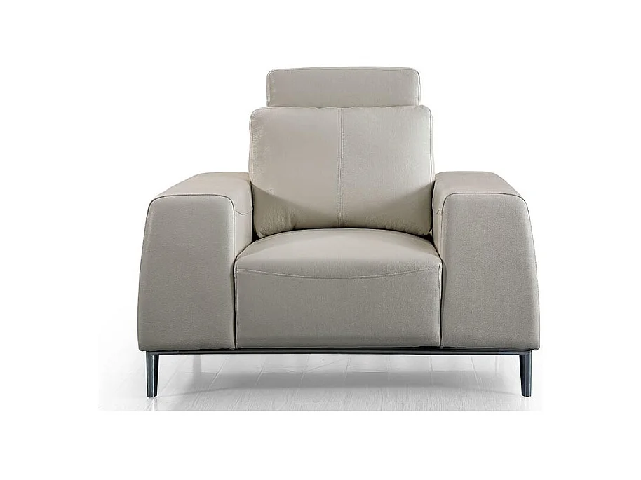 Fauteuil cuir avec dossier avance-recul LOOLAK Beige