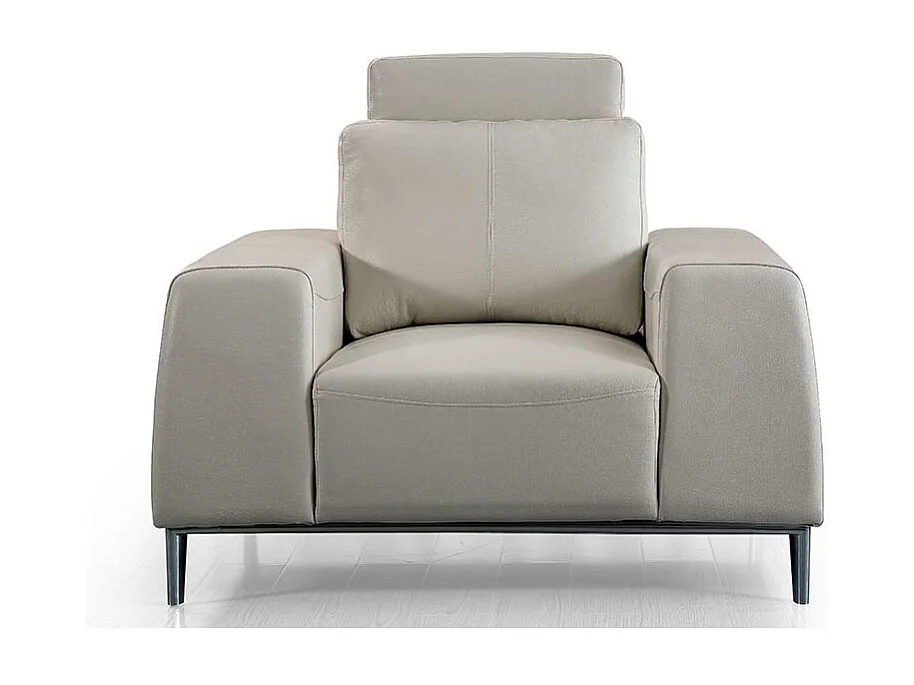 Fauteuil cuir avec dossier avance-recul LOOLAK Beige