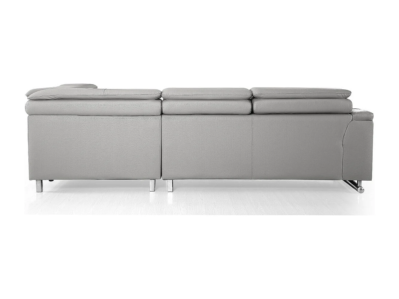 Canapé d'angle en cuir MYA Gris - Angle Gauche