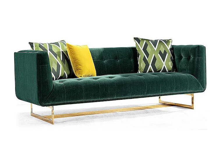 Canapé 3 places en velours VERDERO - Vert