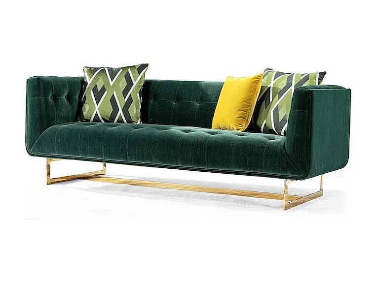 Canapé 3 places en velours VERDERO - Vert