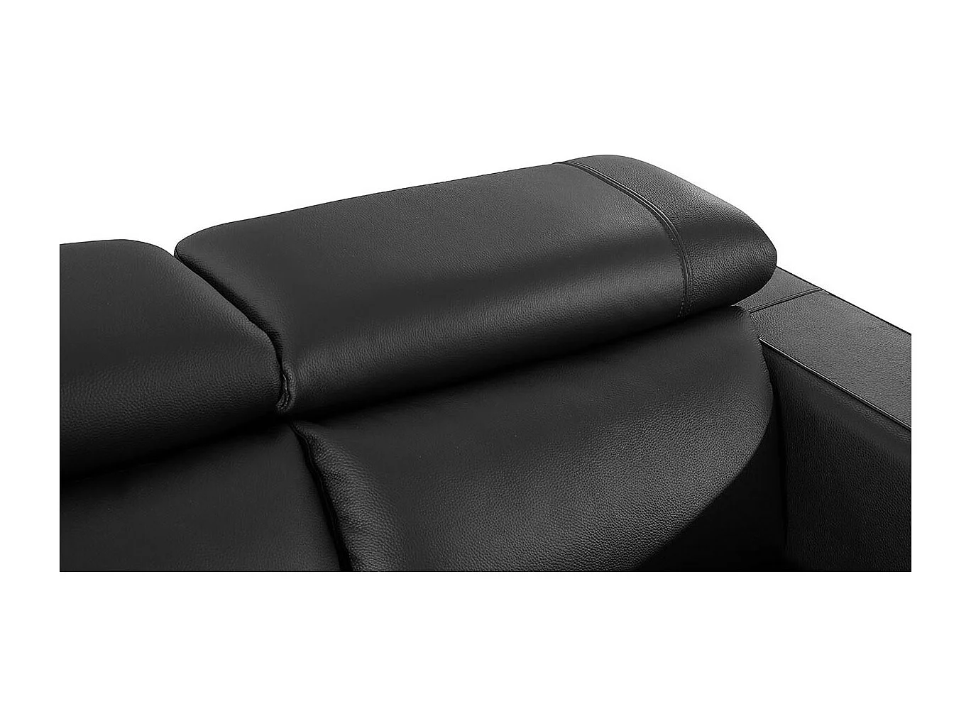 Canapé 2 places en cuir NORA Noir - Angle Droit