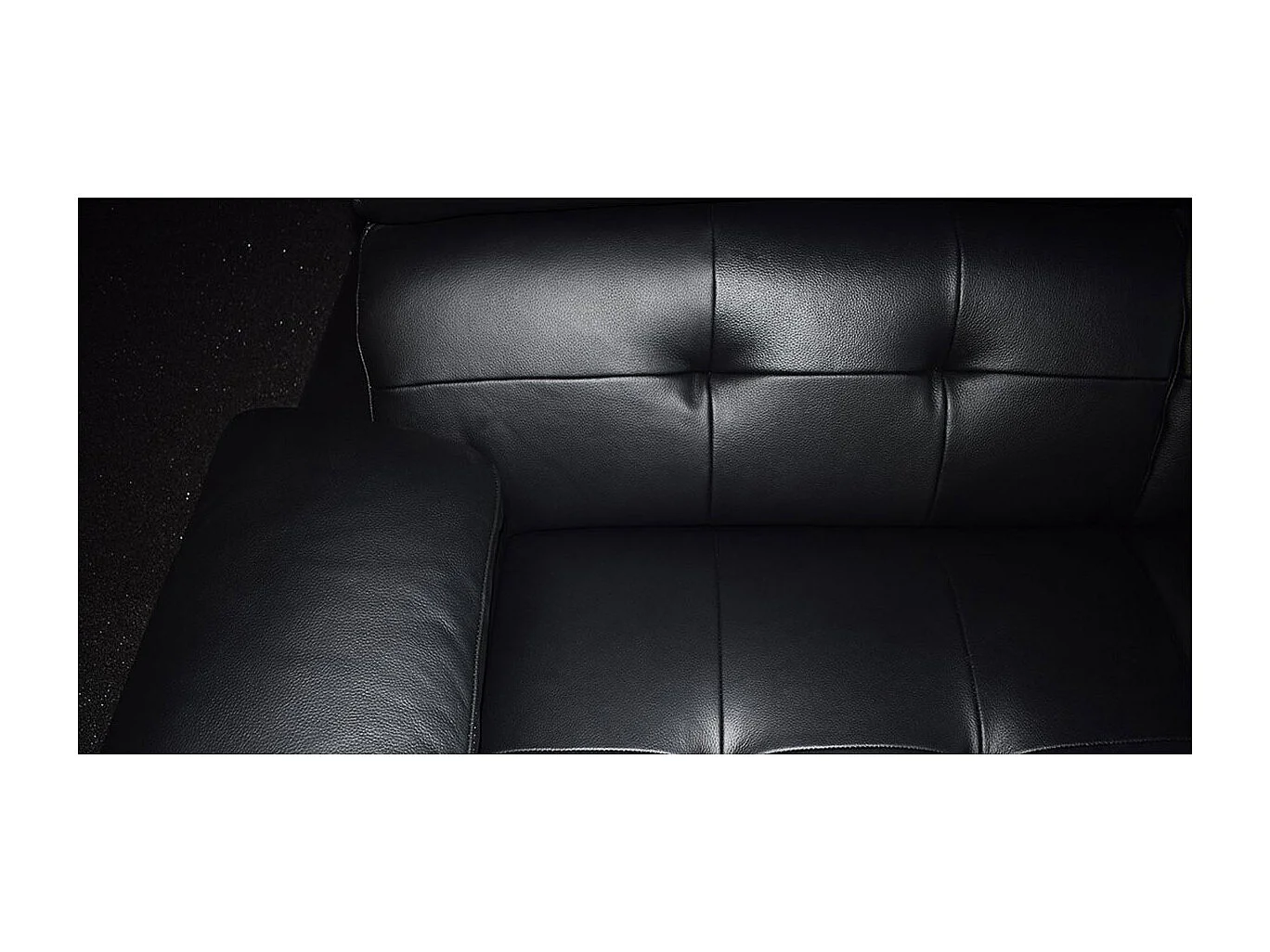 Canapé Cuir 3 places SAN MARCO Noir - Angle Droit