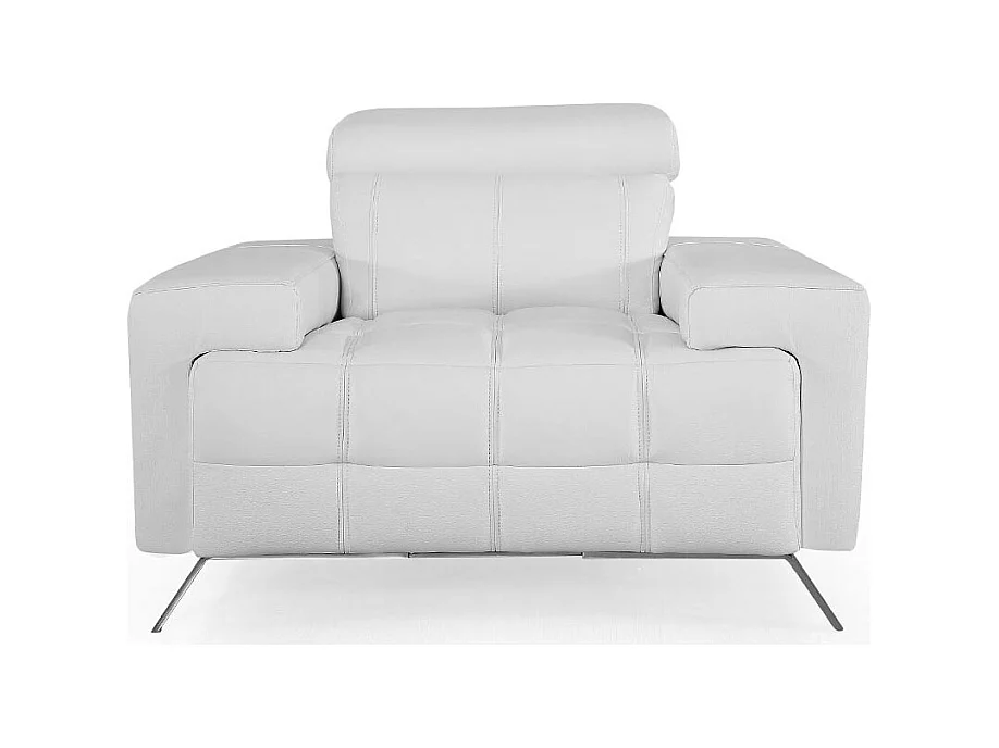 Fauteuil cuir Design JACOB Blanc