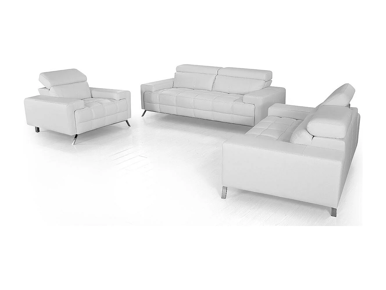 Fauteuil cuir Design JACOB Blanc