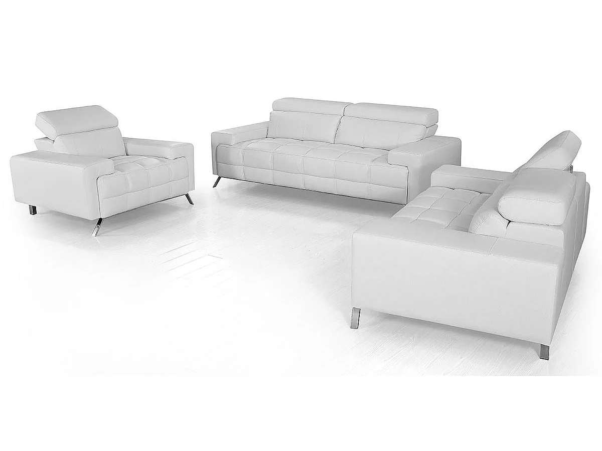 Fauteuil cuir Design JACOB Blanc