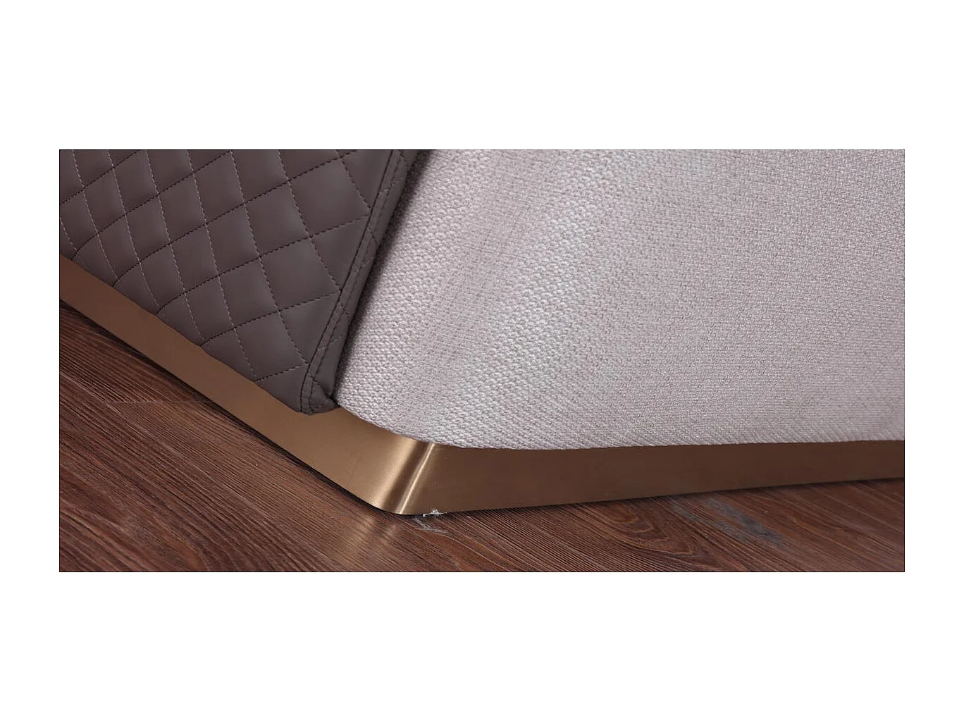 Canapé 4 places en tissu SARAYA - Gris clair et Gris foncé - Angle Droit