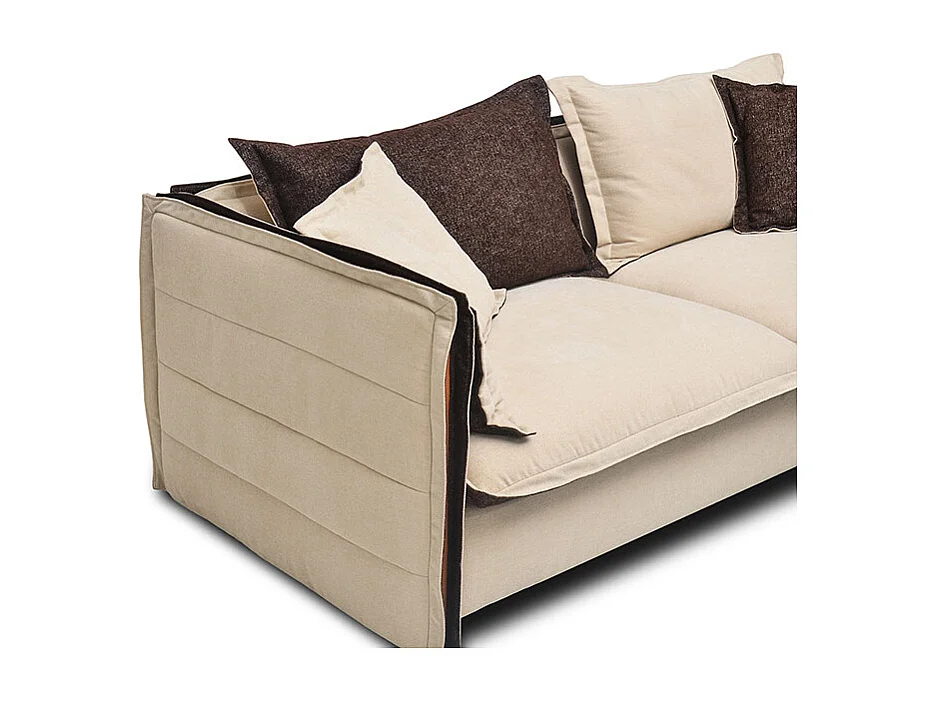 Canapé 2 places en tissu BURDY - Beige/Marron