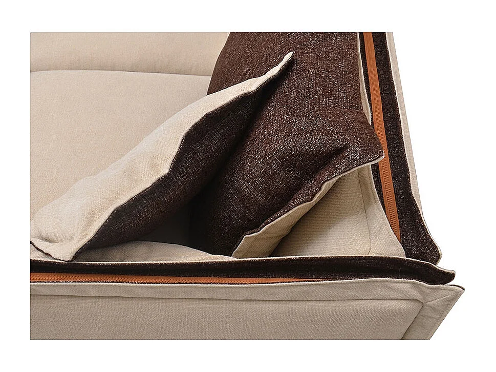 Canapé 2 places en tissu BURDY - Beige/Marron