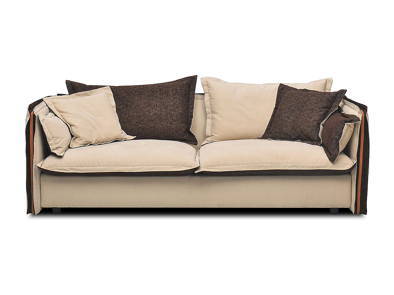 Canapé 2 places en tissu BURDY - Beige/Marron