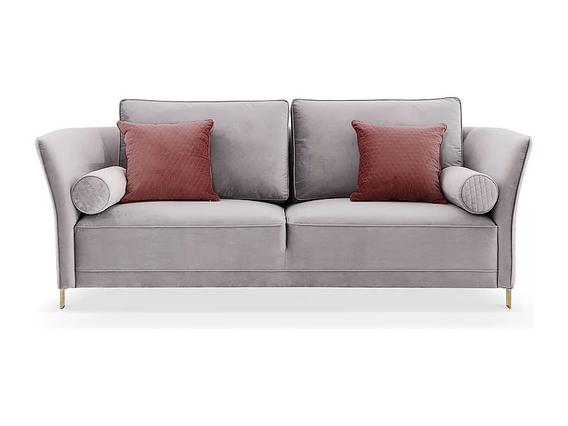 Canapé 3 places en velours SIERRA - Gris Taupe