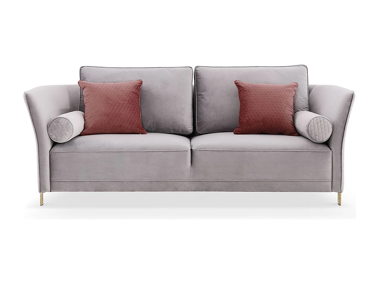 Canapé 3 places en velours SIERRA - Gris Taupe