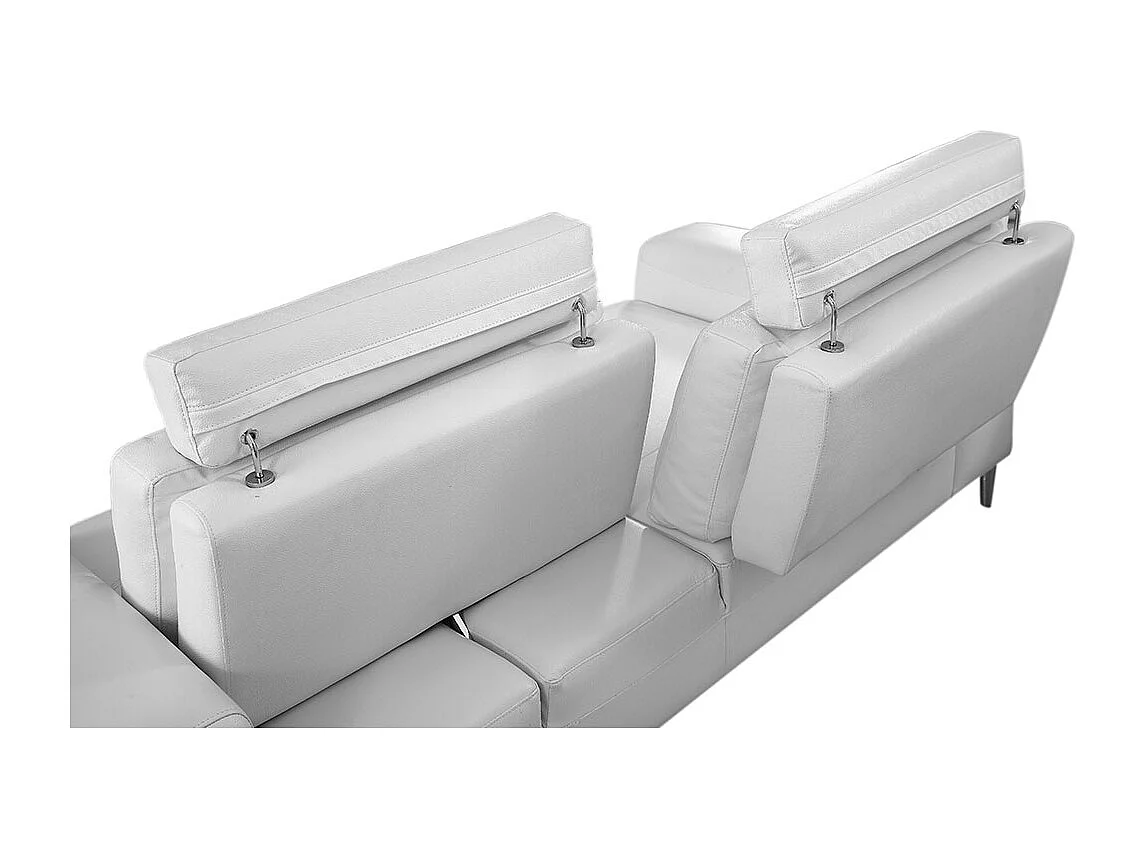 Canapé 2 places en cuir avec dossier avance-recul  LOOLAK Blanc