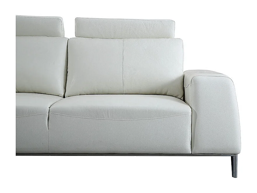 Canapé 2 places en cuir avec dossier avance-recul  LOOLAK Blanc