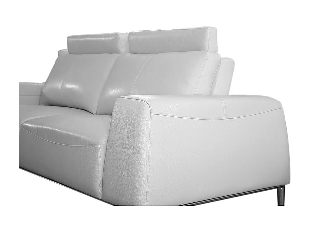 Canapé 2 places en cuir avec dossier avance-recul  LOOLAK Blanc
