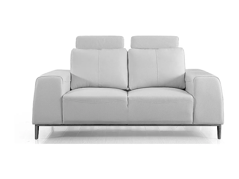 Canapé 2 places en cuir avec dossier avance-recul  LOOLAK Blanc