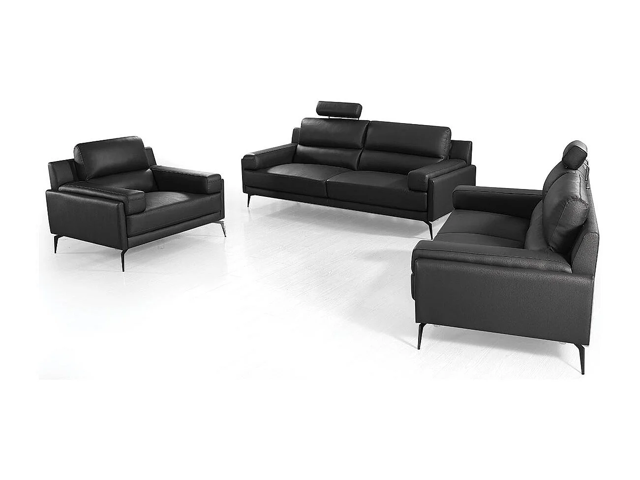 Fauteuil cuir Design MAYRON Noir