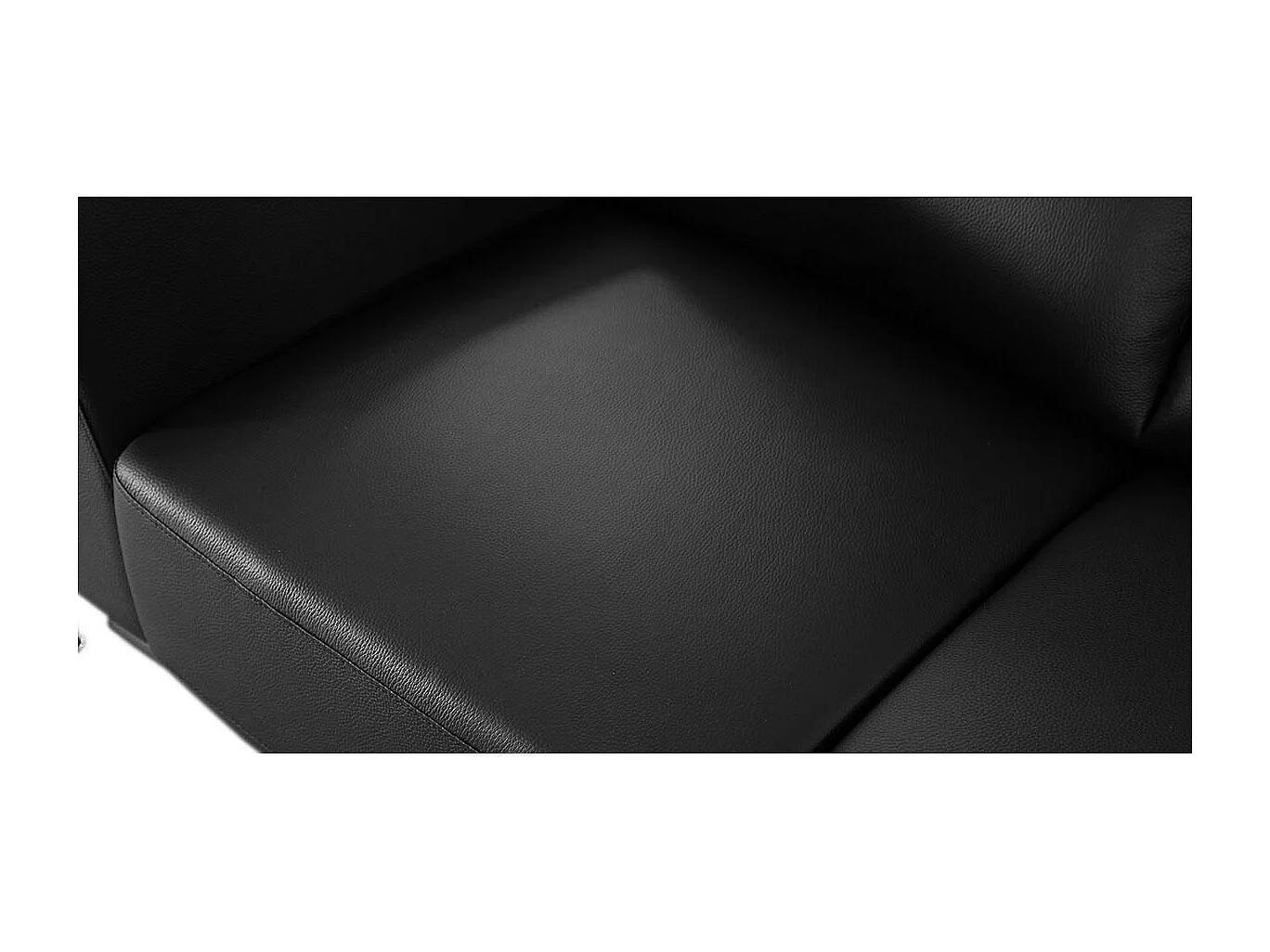 Canapé 3 places Cuir NORA Noir - Angle Droit
