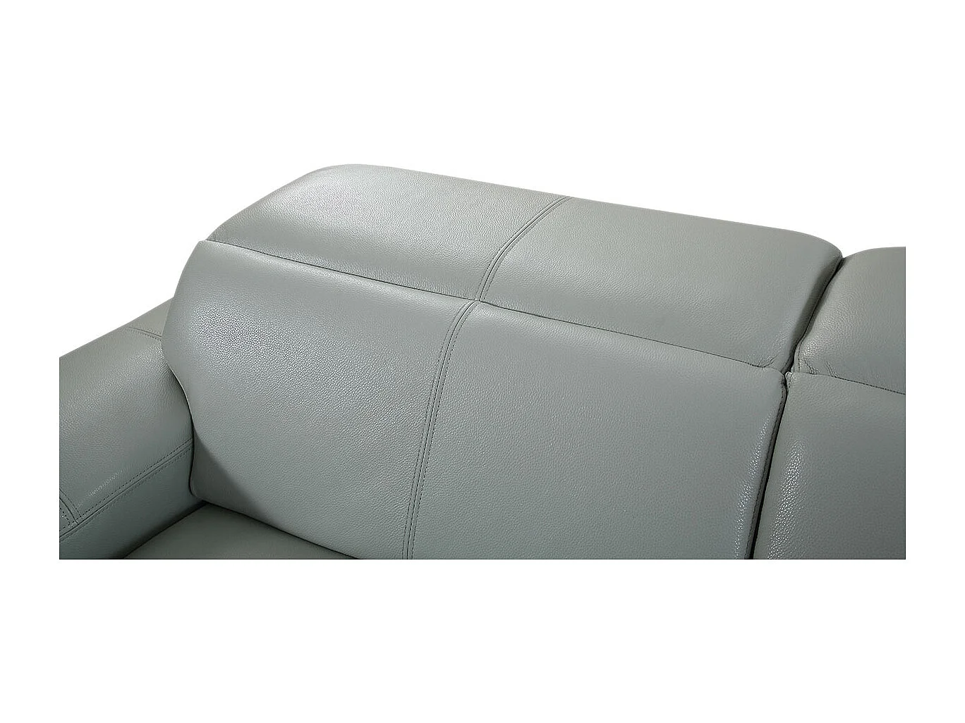 Canapé 2 places en cuir GARLIK Gris perle - Angle Droit