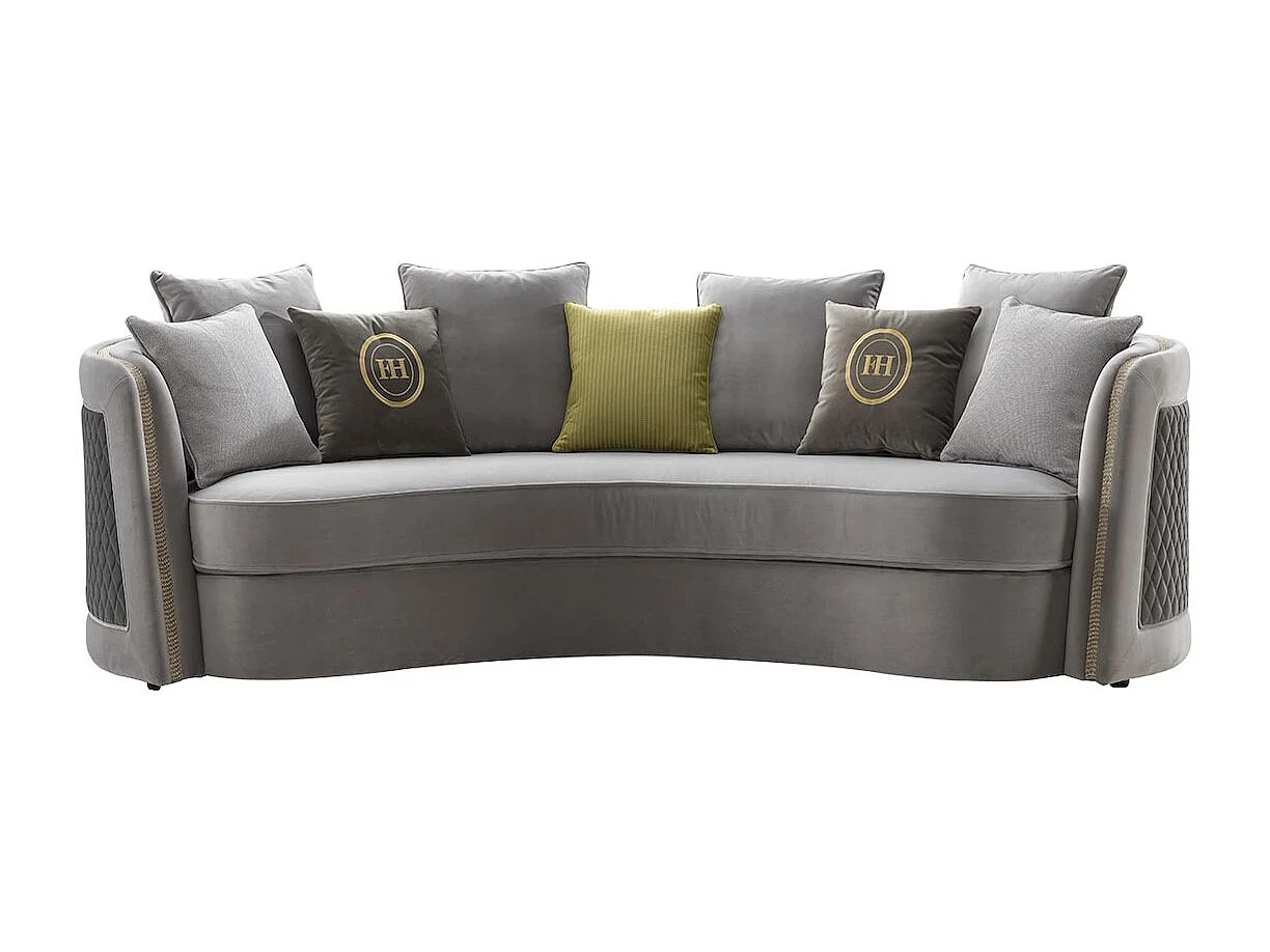 Canapé 2 places en velours PALOMA - Gris