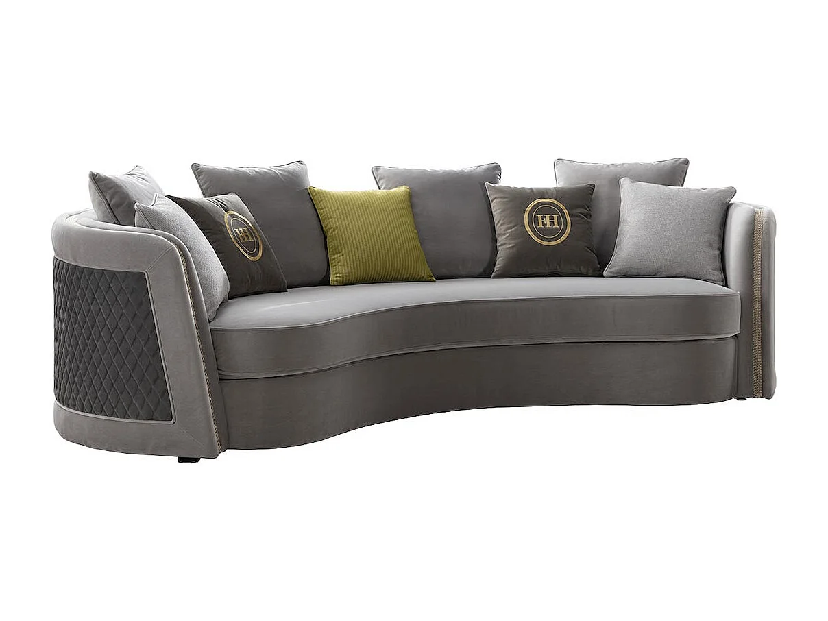 Canapé 2 places en velours PALOMA - Gris