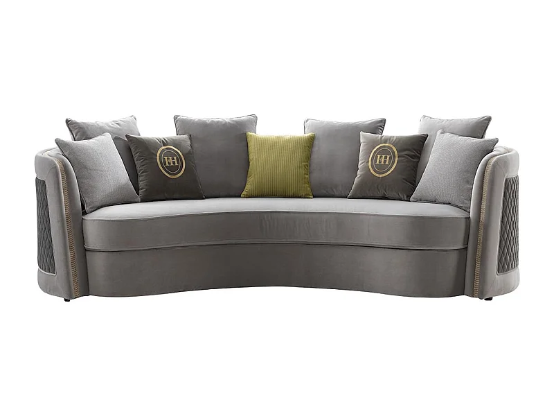 Canapé 2 places en velours PALOMA - Gris