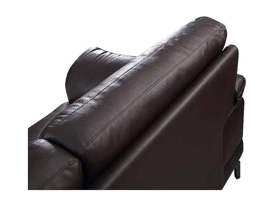 Canapé 2 places Cuir BRODY Marron - Angle Droit