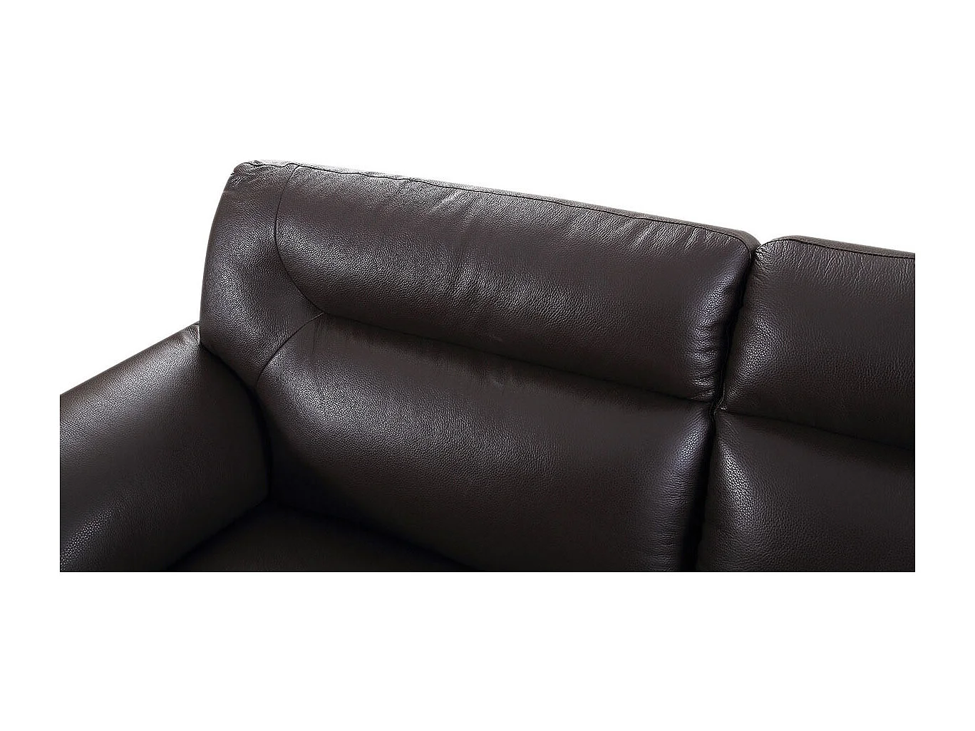 Canapé 2 places Cuir BRODY Marron - Angle Droit