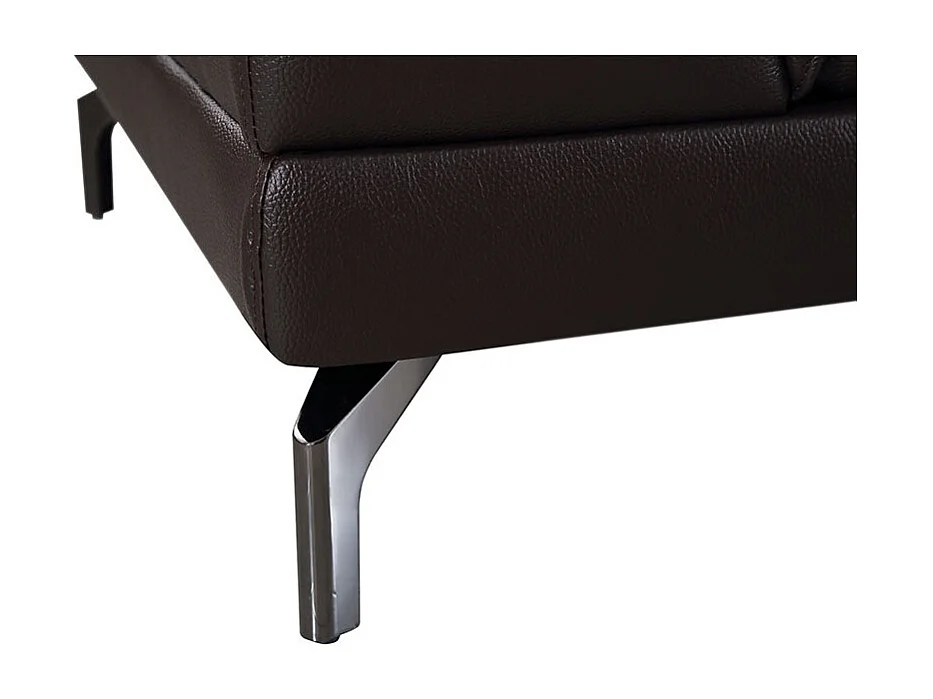 Canapé 2 places Cuir BRODY Marron - Angle Droit